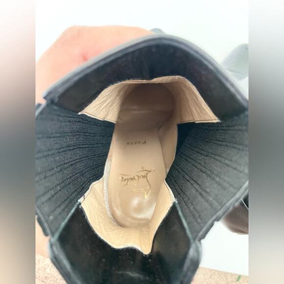 Christian Louboutin Me in the 90's 100 Black Leather Calf High Heels Boots EU 38 - Picture 8 of 8